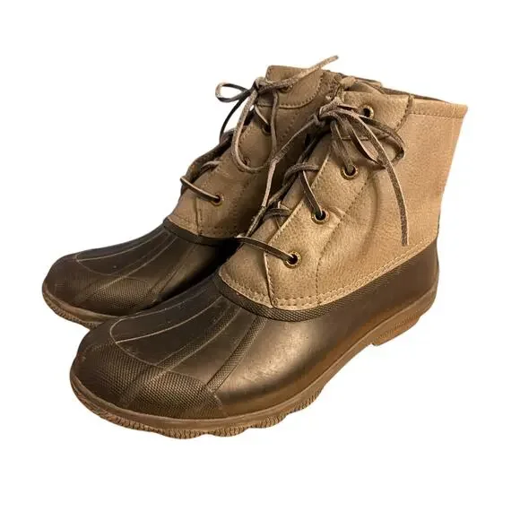 Sperry Women's Saltwater Waterproof Duck Boots Black/Grey Sz 7 - Picture 4 of 10
